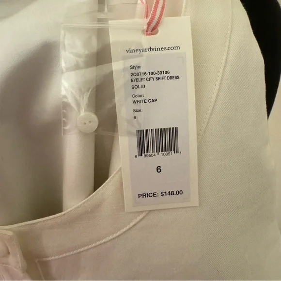 NWT Vineyard Vines White Eyelet City Shift Dress - Picture 11 of 12